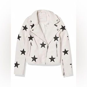 Blank NYC Genuine Leather Jacket with Black stars